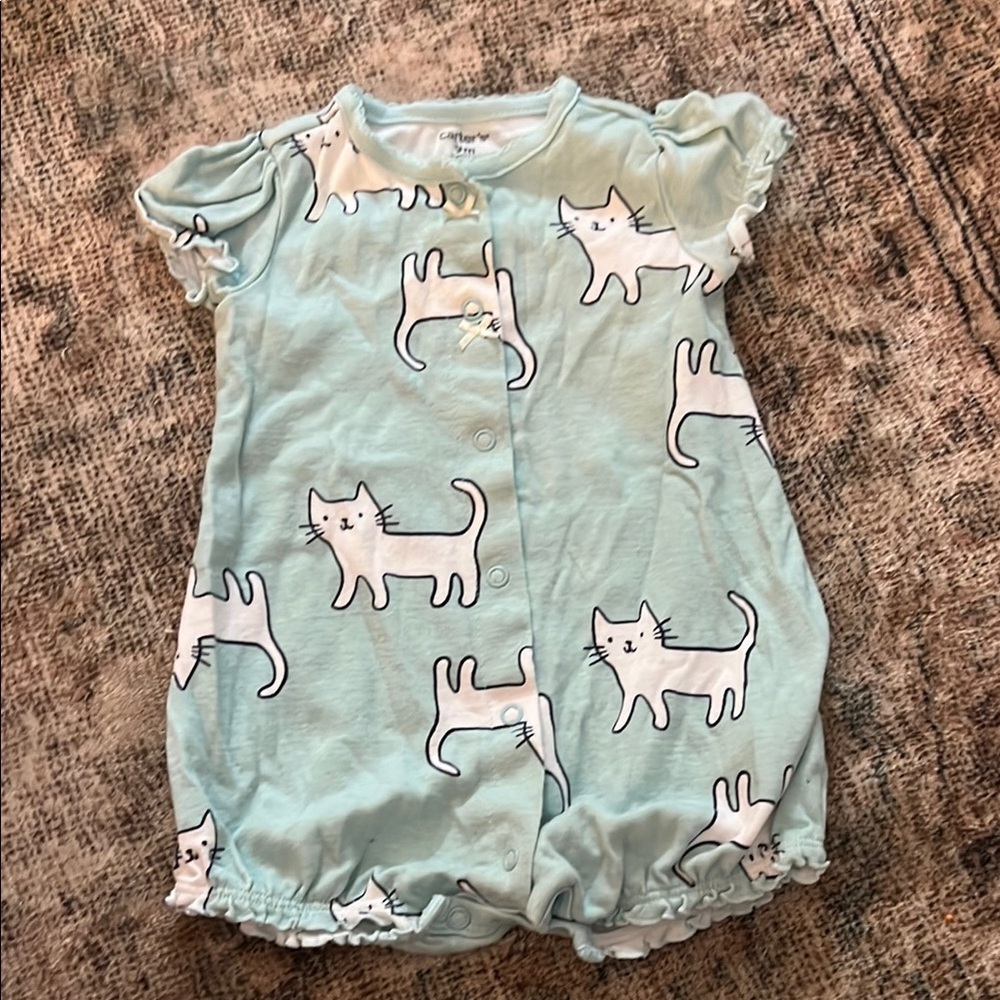 4/$20 Carter’s Cat Print One Piece Size 9 Months